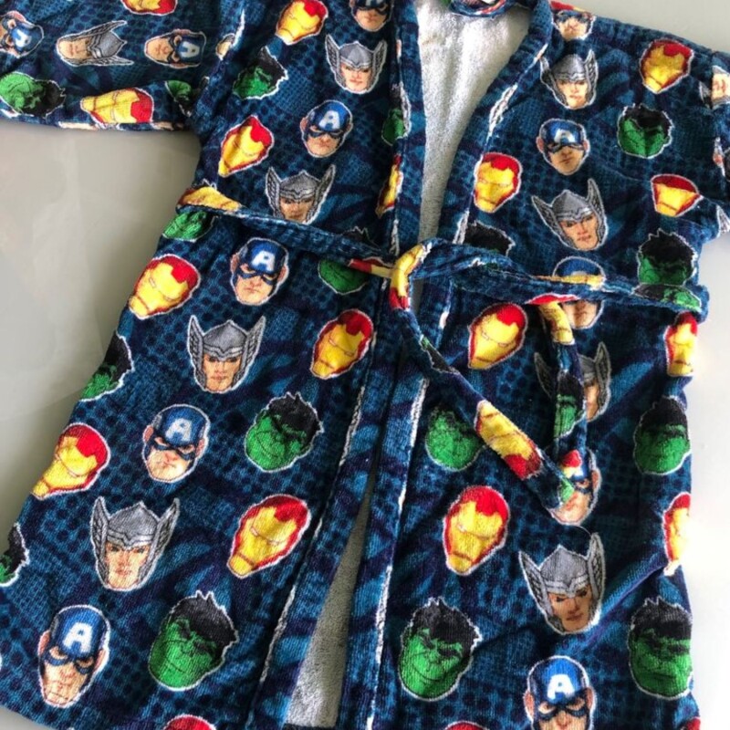 Bata Infantil Velour Dohler 100% Algodón Avengers Azul