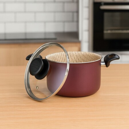 OLLA ALTA CON TAPA TRAMONTINA 26 CM 9.8 L BORDO