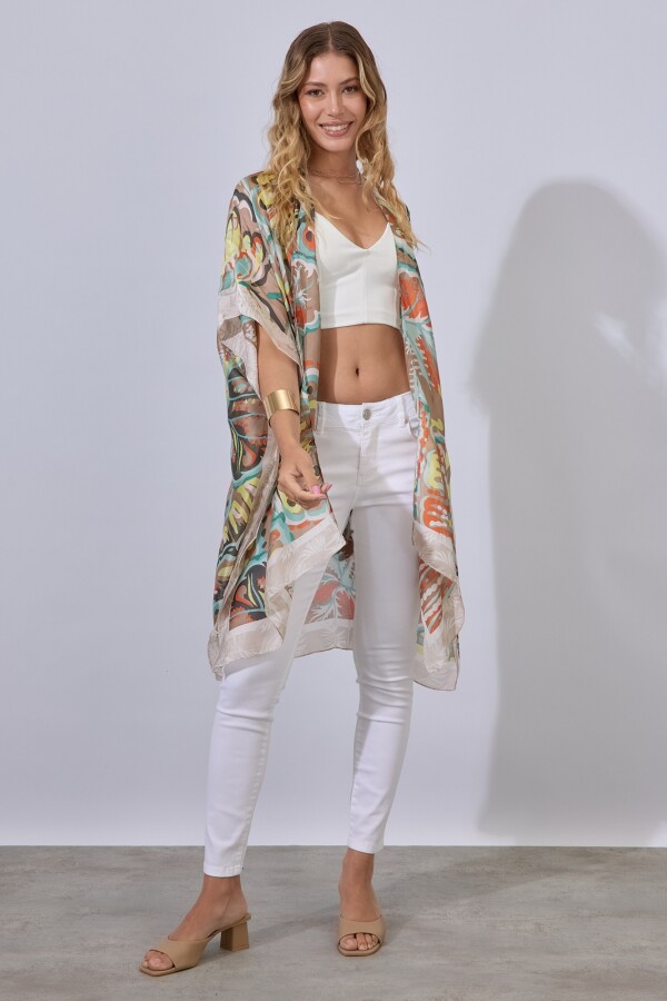 Kimono Printed MULTI/TOSTADO