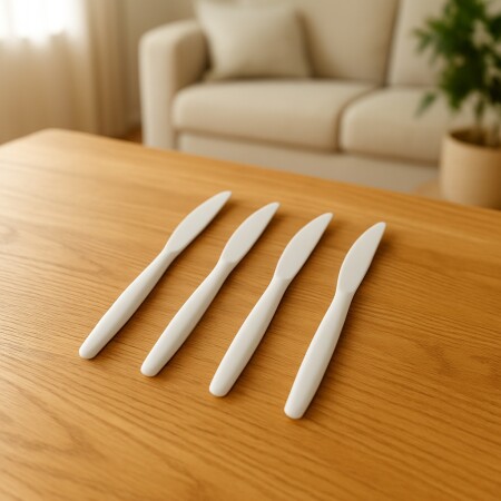 Cuchillos Plasticos x25 Unidades Blanco