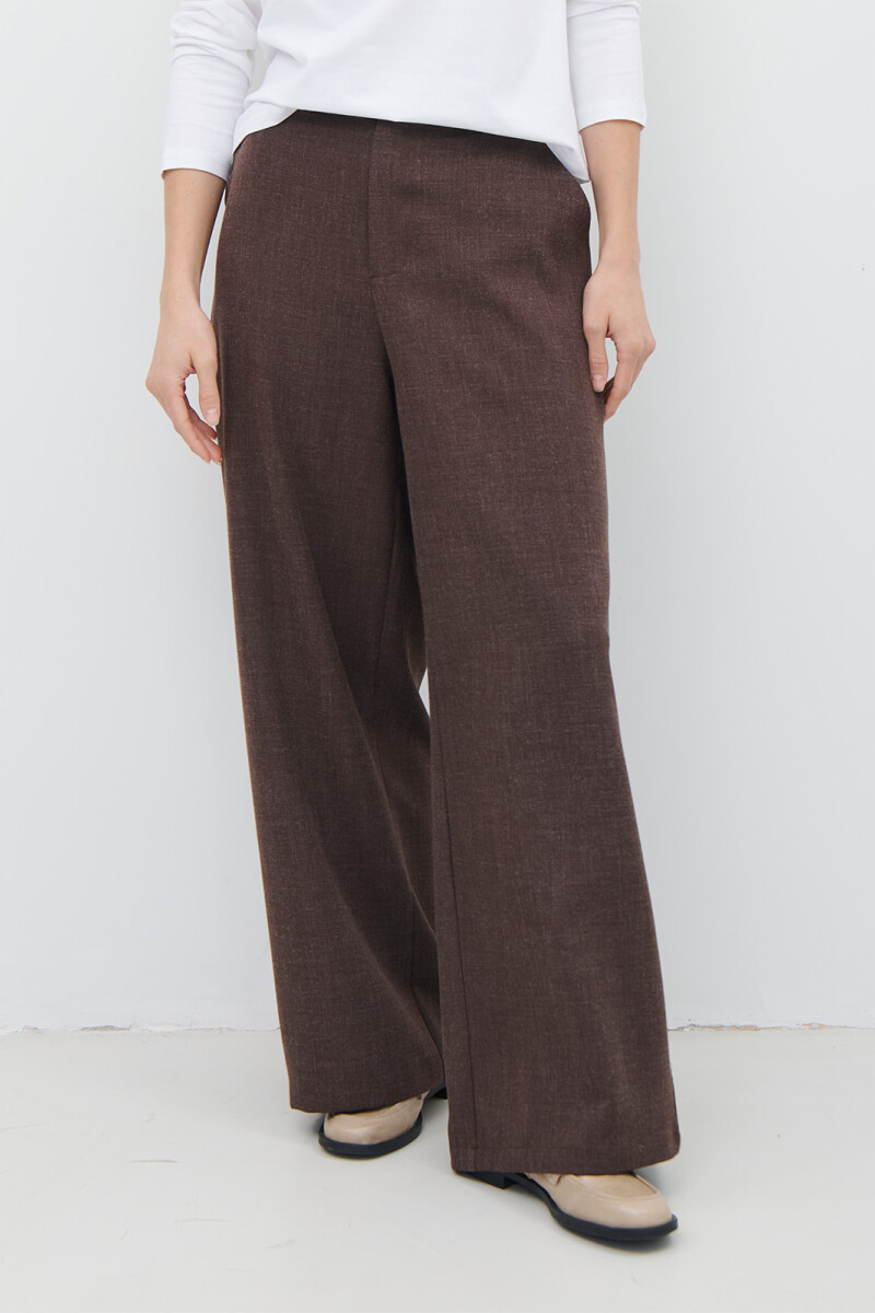 PANTALON MELANGE MARRON