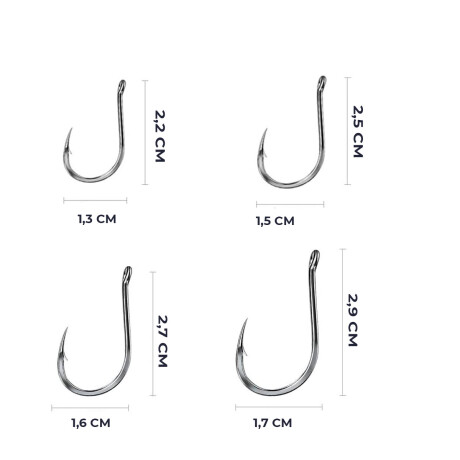 Kit Valija Anzuelos P/ Pesca Varios Tamaños 1000 Pcs Cpg008018