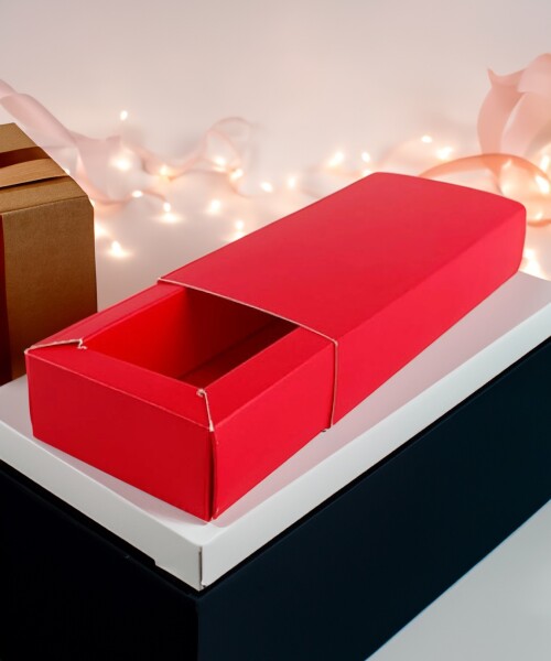 Caja eco bombones 6x12x2,5 cm. (3 bombones) ROJO