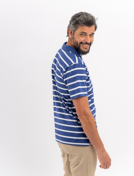 Remera m/c rayada azul