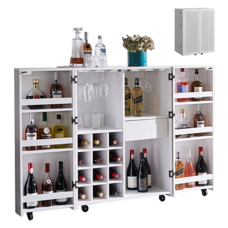BAR TRANSFORMABLE BUFFET BOTELLERO COPERO CON RUEDAS BAR TRANSFORMABLE BUFFET BOTELLERO COPERO CON RUEDAS