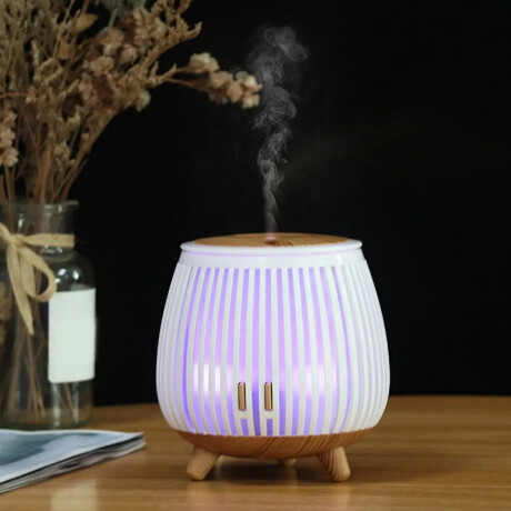 Difusor vaporizador de aceites con tapa de madera - 9x12cm Blanco