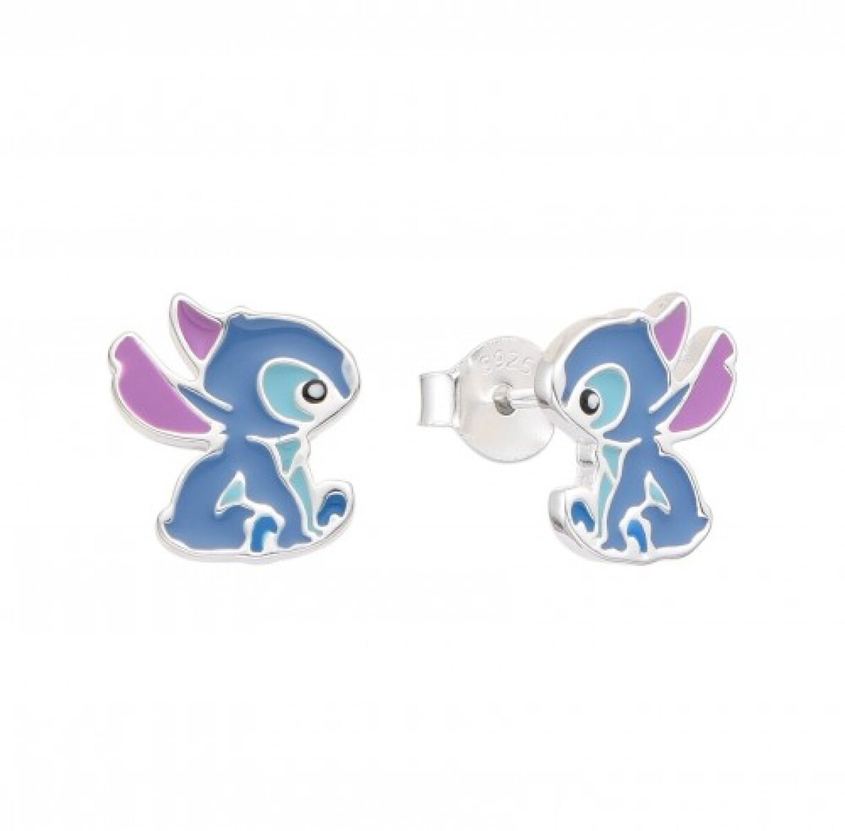 Par de caravanas de plata 925 con esmalte, STITCH. 
