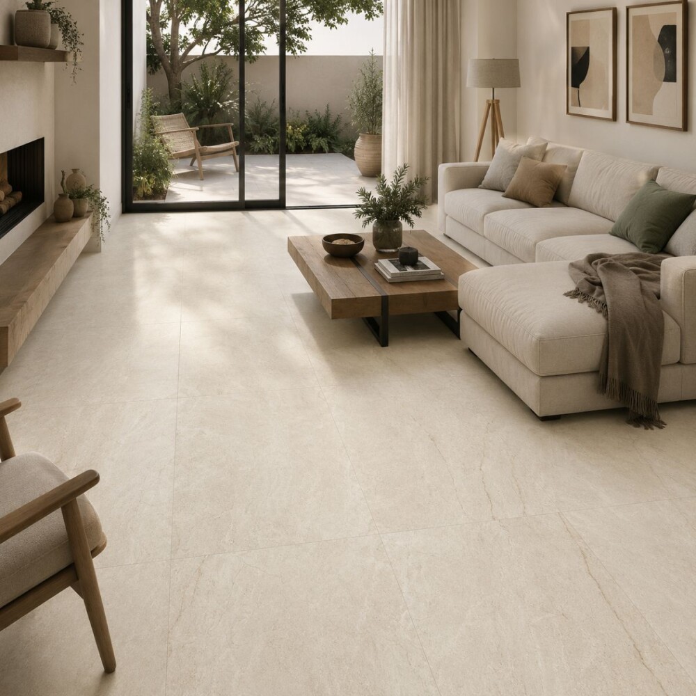Porcelanato Travertino Navona Nude 60x120 cm rectificado y mate Porcelanato Travertino Navona Nude 60x120 Cm Rectificado Y Mate