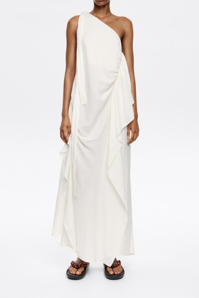 VESTIDO FRUNCIDO Blanco