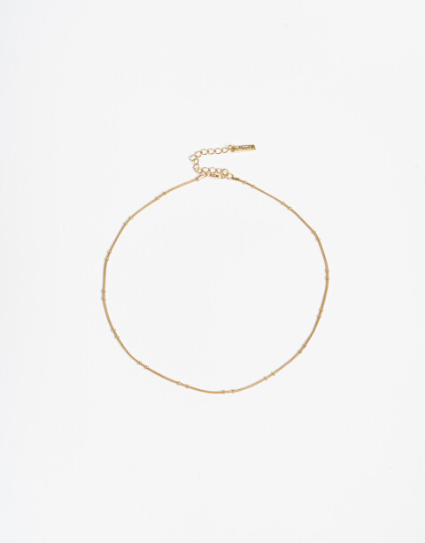 Collares Cortos Metal Cadena Corta Bañada En Oro - Dorado