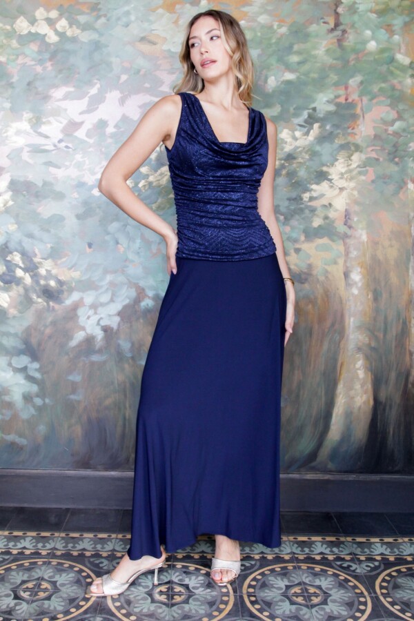 Vestido Maxi Brillo AZUL