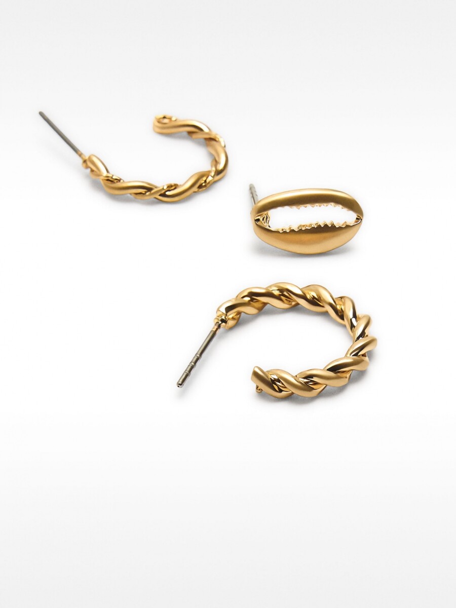 Set De Pendientes De Oro dorado