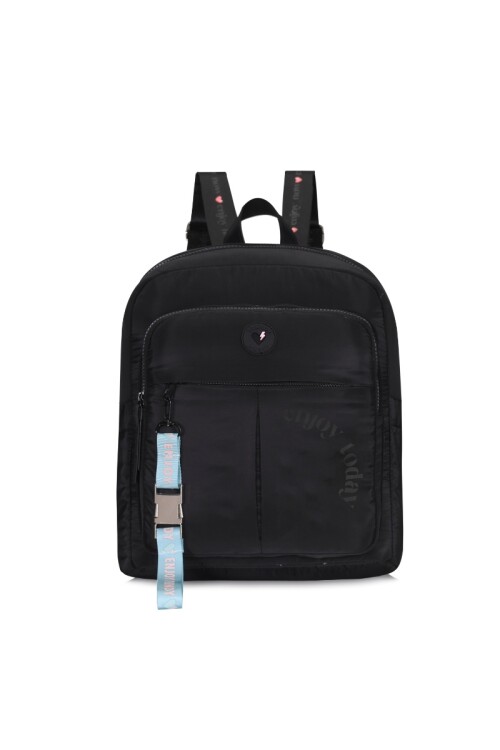 Mochila con llavero desmontable Negro