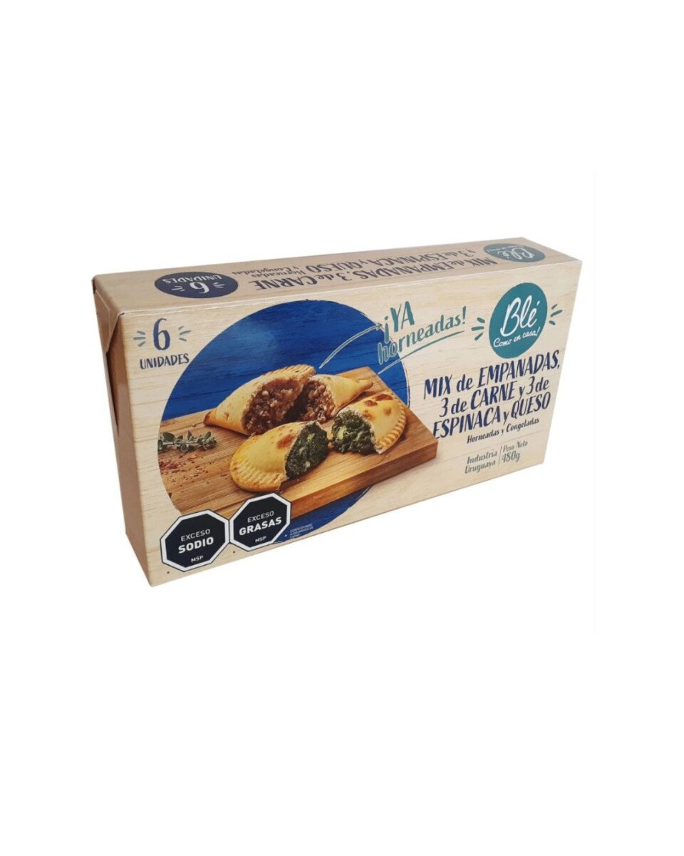 EMPANADAS DE CARNE, ESPINACA Y QUESO X 6 BLE 