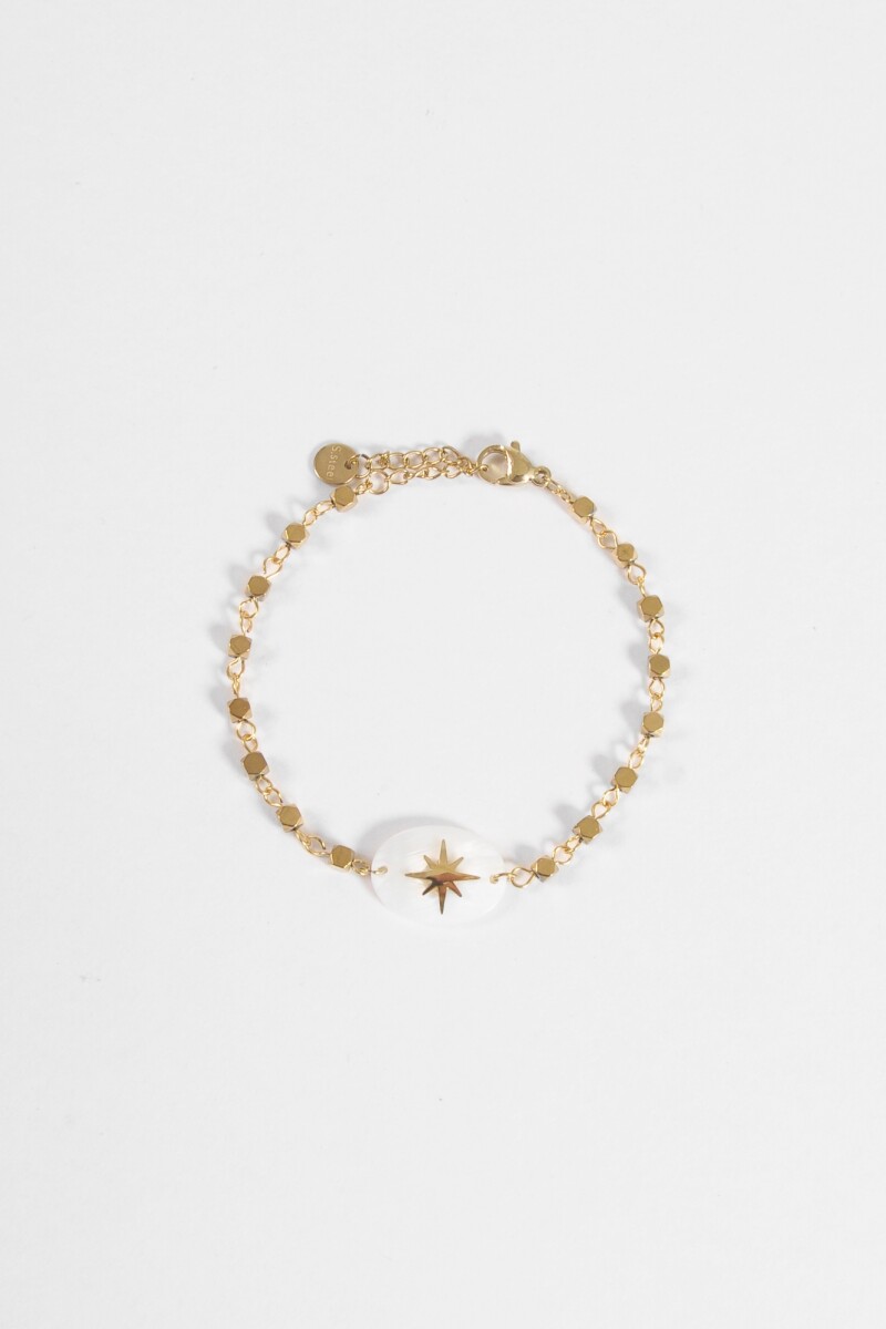 Pulsera dije estrella dorado