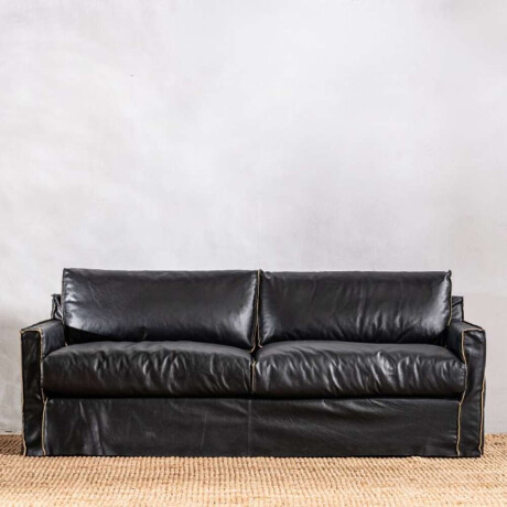 Sillón Cuero Noir 3 Cuerpos Negro Sillón Cuero Noir 3 Cuerpos Negro