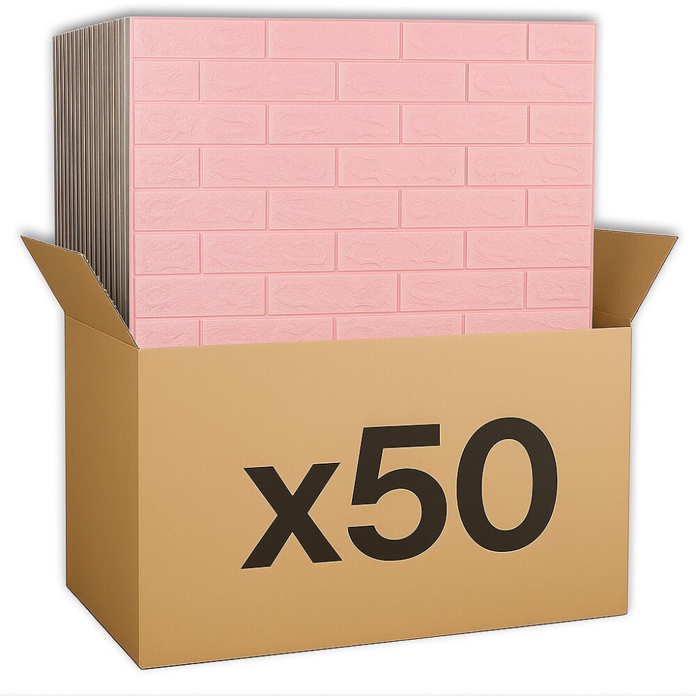 Placas Autohadhesivas Pack x50 Para Revestimiento Para Pared Rosa