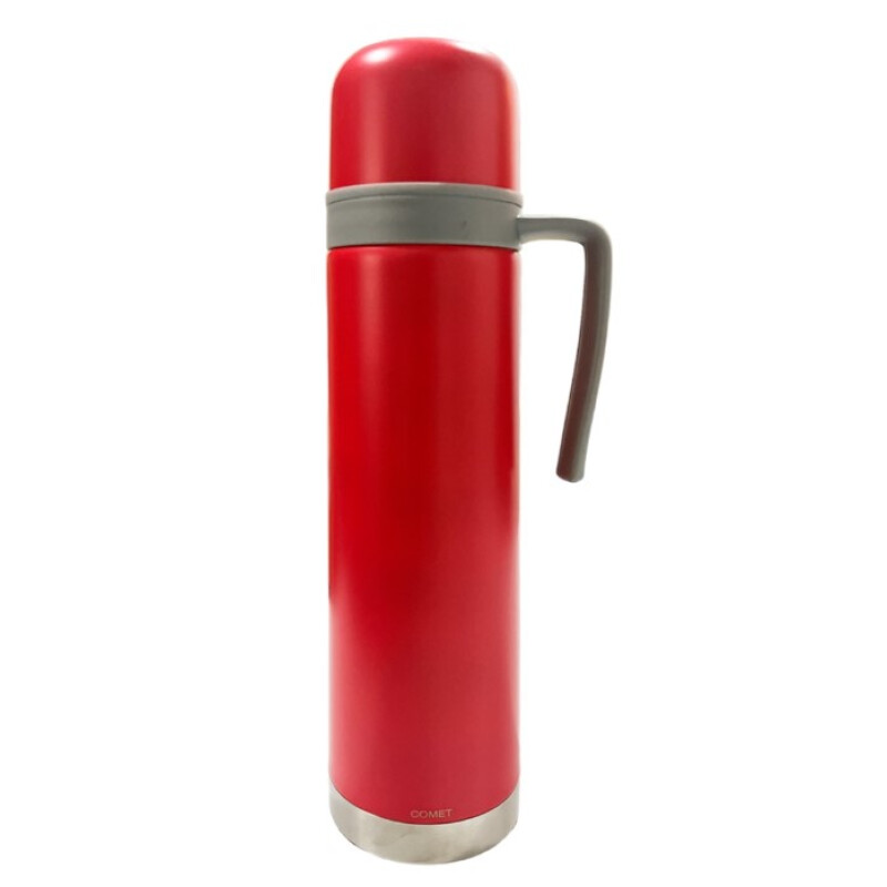 Termo Comet 750 ml Acero Inoxidable con Asa Fija y Pico Cebador Rojo