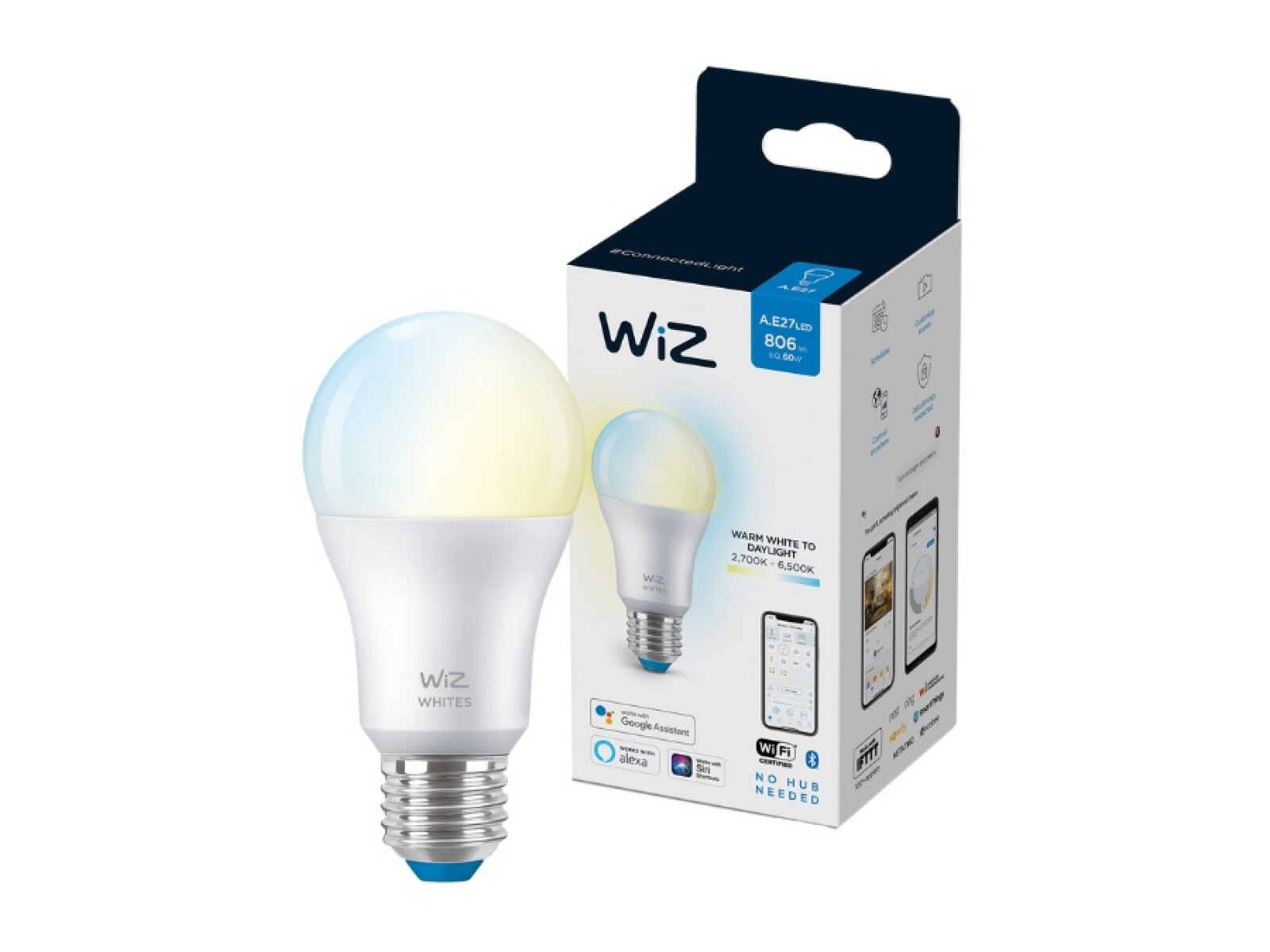 LAMPARA LED WIZ WIFI WHITE TUNABLE A60 E27 9W 