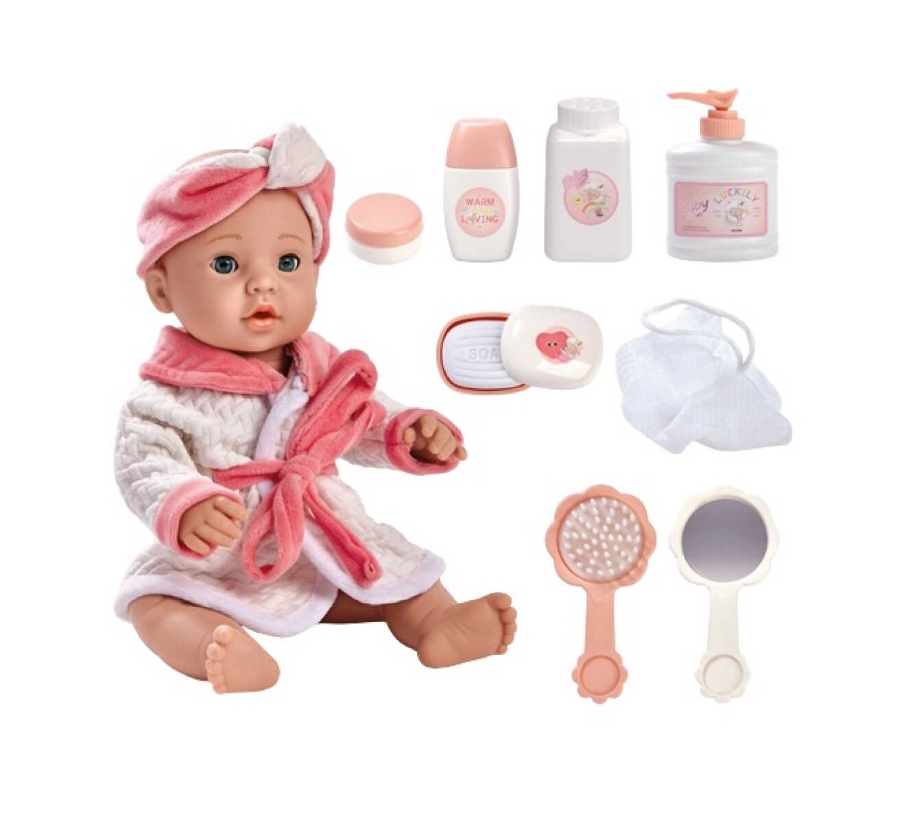 Bebote muñeca Newborn 41 cm con accesorios HORA DEL BAÑO! 