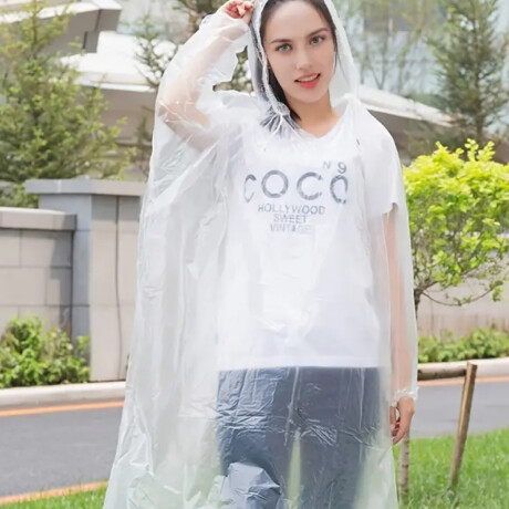 Poncho transparente para lluvia adulto Sc