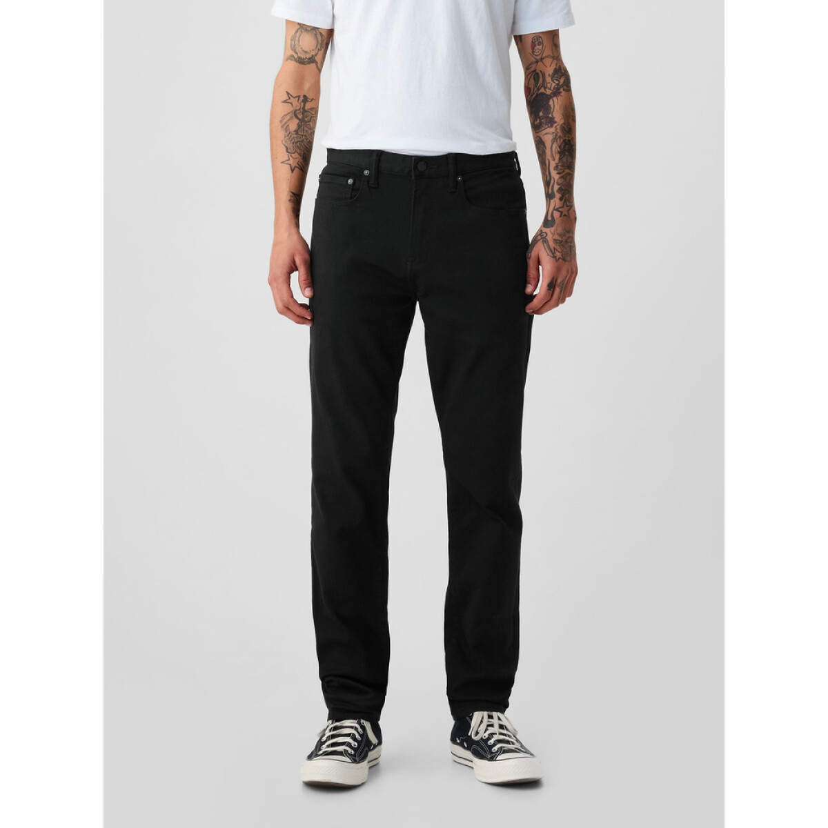 SLIM STRETCH 5 PKT PANT - BLACK 