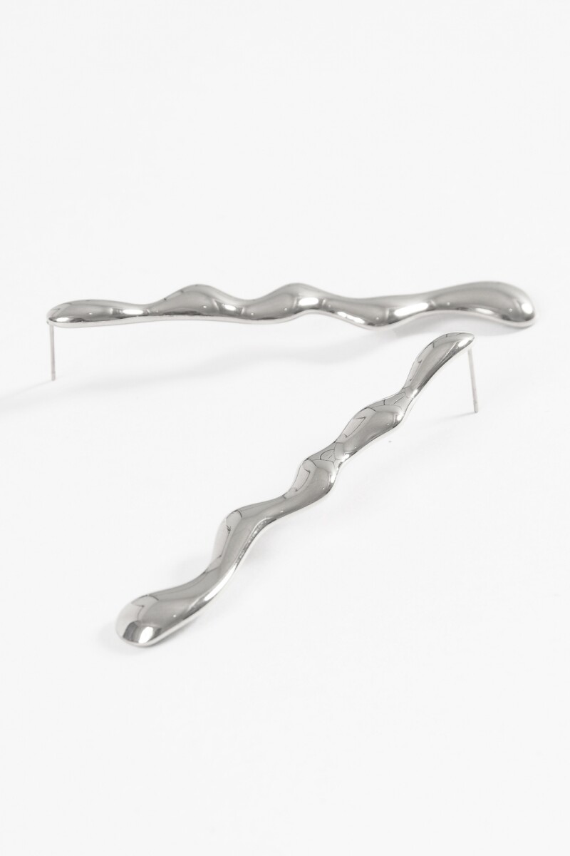 Caravanas Wavy plateado