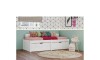 Cama Madera Maciza Con Cajones - 1 plaza - Linea beauty Blanco