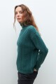 Polera con estructuras verde oscuro