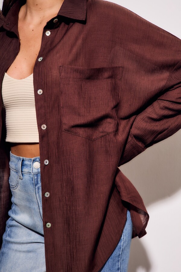 Camisa Tencel Chocolate