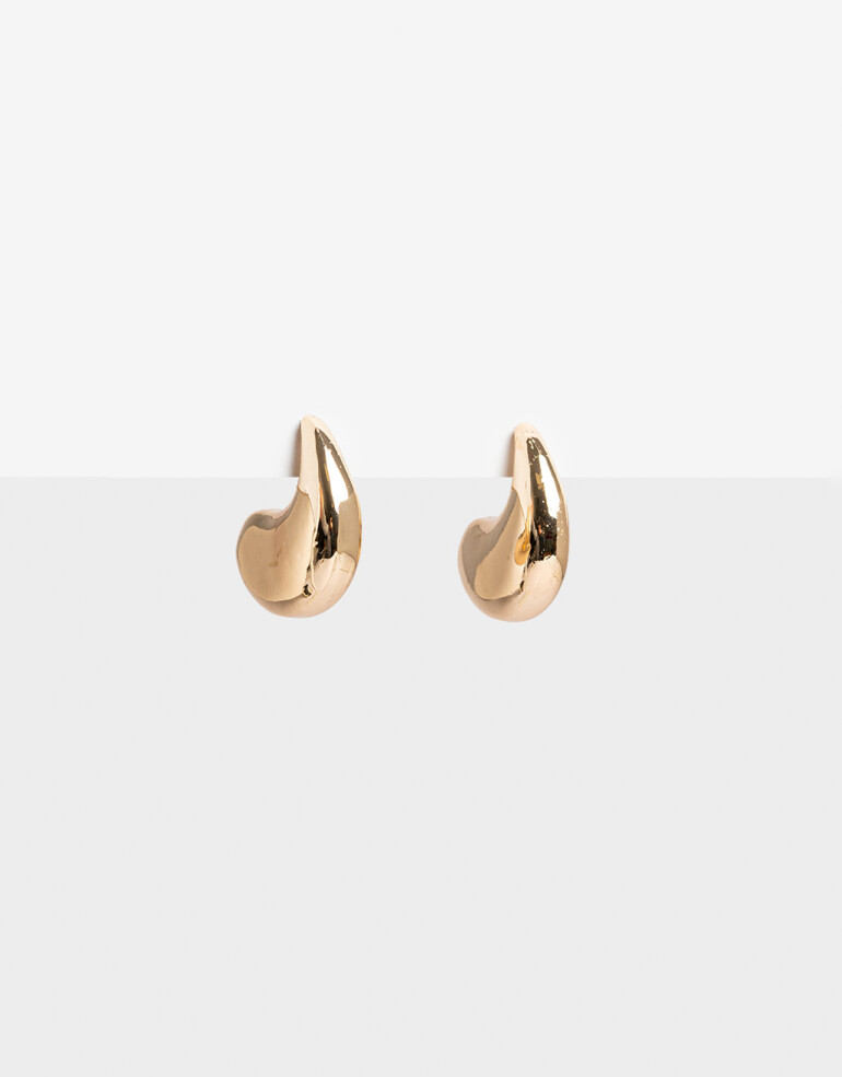 Aros Colgantes Cortos Metal Aros Cortos Metal Gota Dorado - Dorado