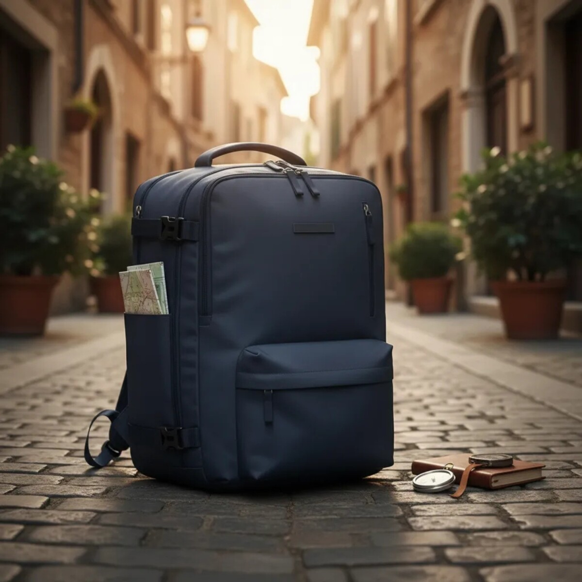 Mochila Trendy Travel Tech Para Viaje Trabajo O Estudio Seguridad Y Comodidad - Azul 