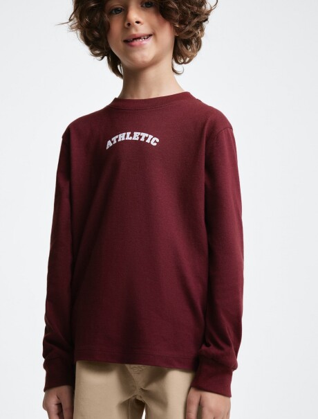 CAMISETA INFANTIL CON ESTAMPA BORDEAUX