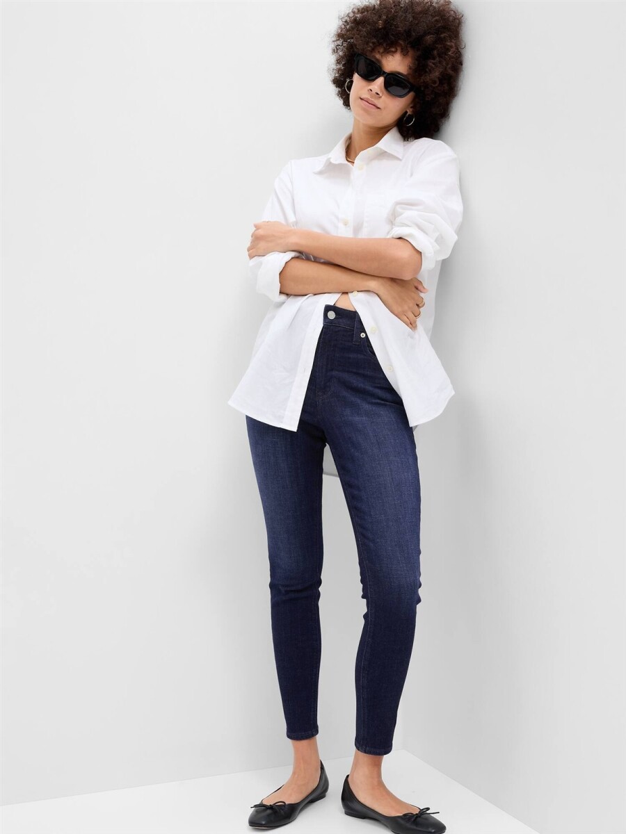 Jean Legging Tiro Alto Mujer - Dark Wash 