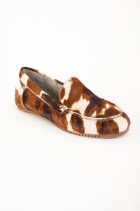 Mocasín Pelo Animal Print Marrón