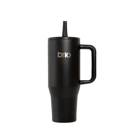 Vaso Térmico Brio Con Tapa Y Sorbito 1200 Ml Negro