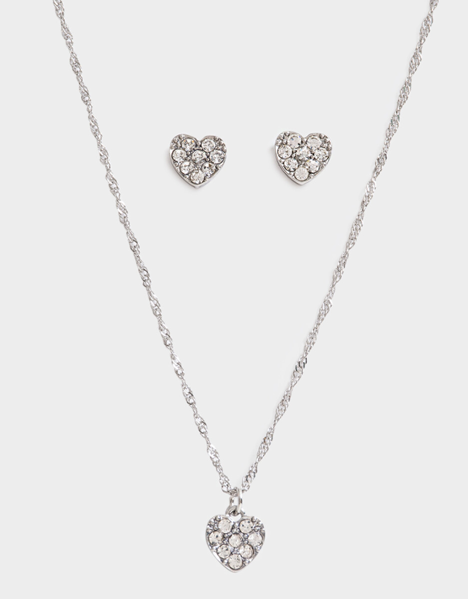 Set De Collar Y Aros Con Strass 