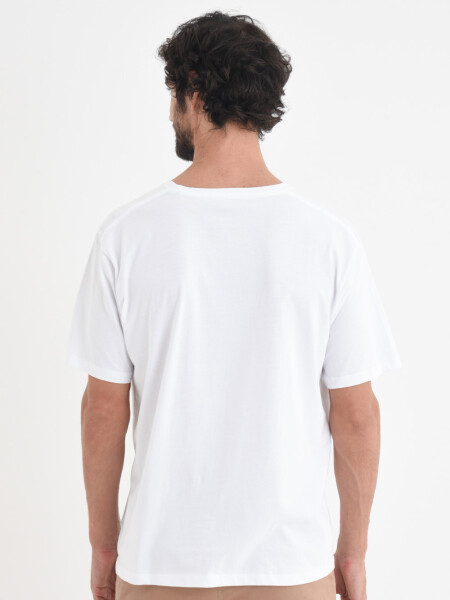 Camiseta manga corta estampada algodón orgánico Blanco