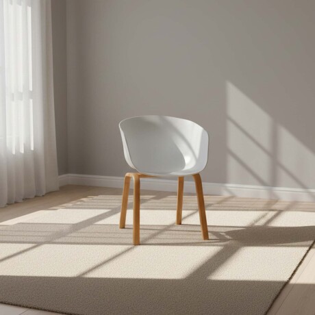 SILLA DE COMEDOR POLIPROPILENO-Y-MADERA BLANCO GARDENIA