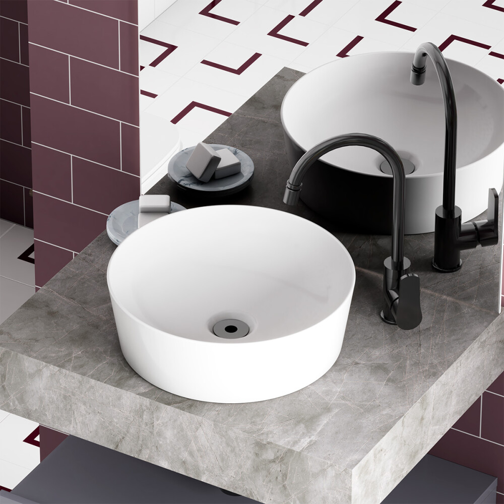 BACHA EN CERÁMICA MODELO MALTA BLANCO Bacha En Cerámica Modelo Malta Blanco