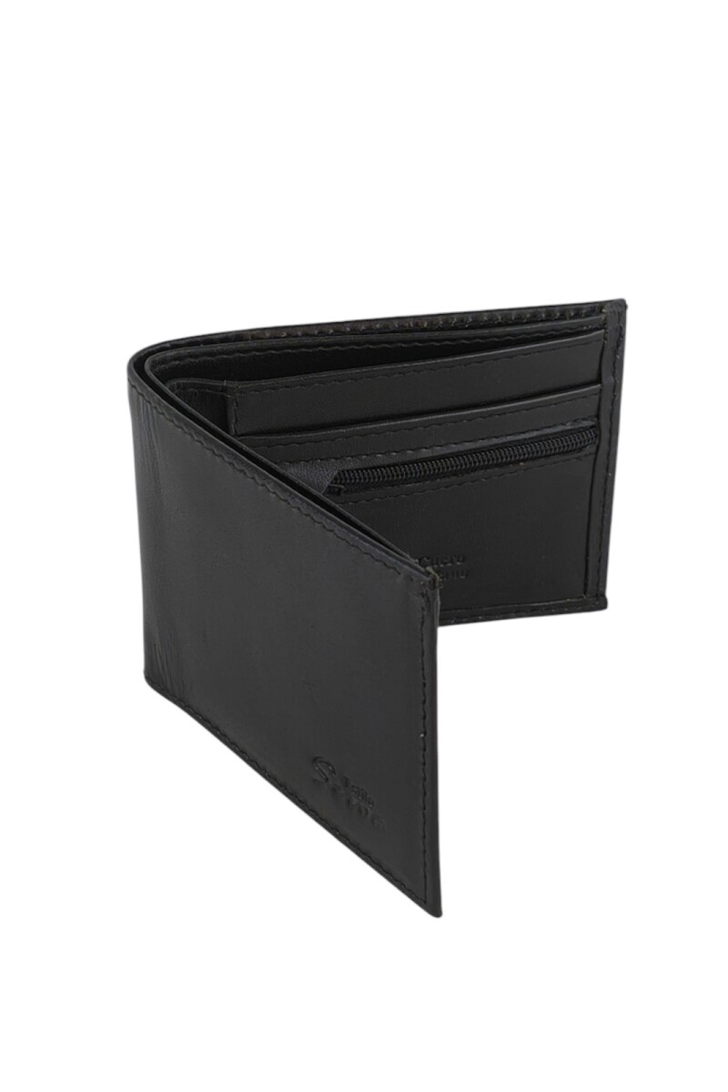 Billetera con cierre interior para monedas Negro