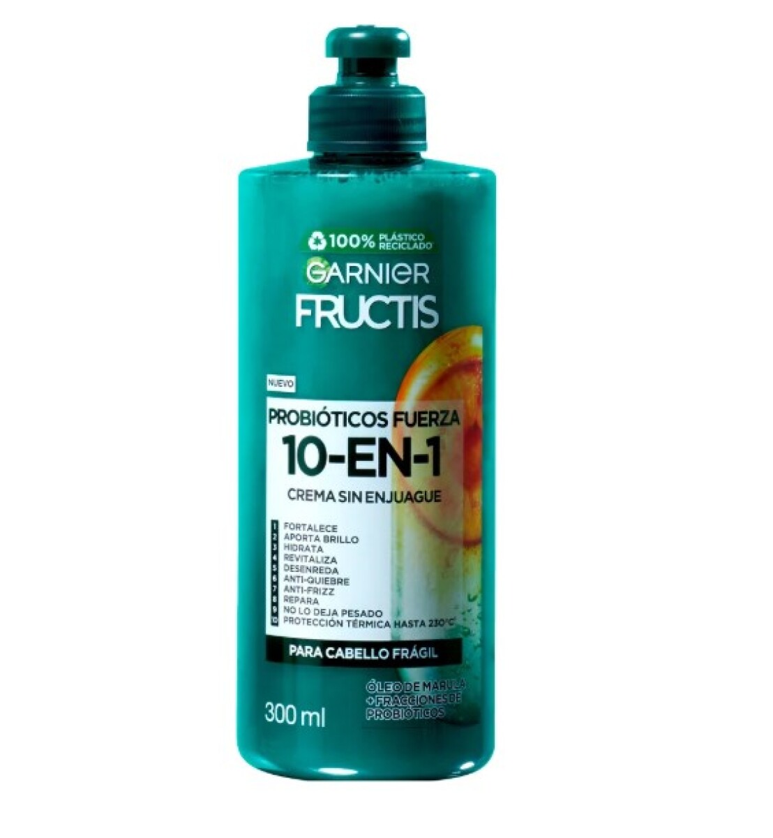 Crema para peinar Garnier Fructis 300 ml - 10 en 1 Probiótico Fuerza 
