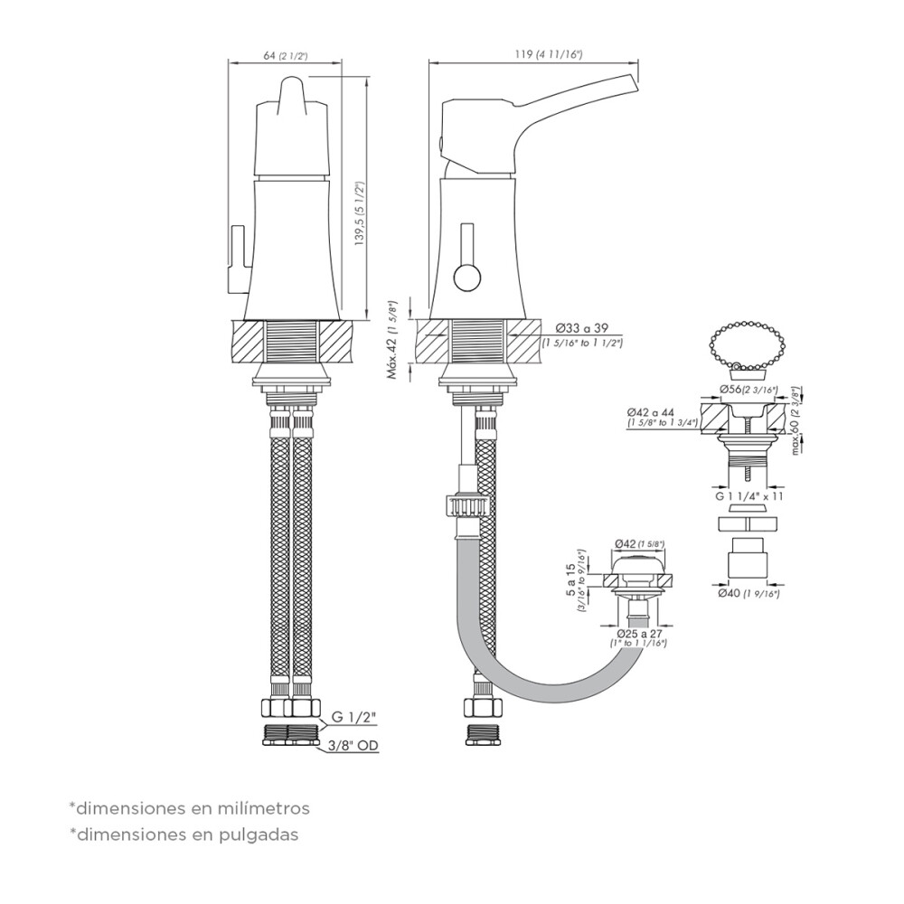 GRIFERÍA MONOCOMANDO PARA BIDET CON TRANSFERENCIA LÍNEAS SUCHE Grifería Monocomando Para Bidet Con Transferencia Líneas Suche