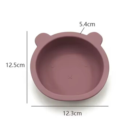 Set Comida Bebé Silicona Plato y Bowl Oso + Cuchara Tenedor Gris
