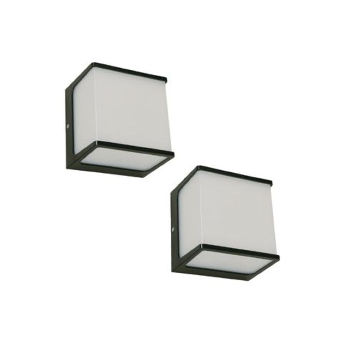 PACK APLIQUE LED QUADRA 8W 4000K 100-240V NEGRO 2P/ EXTERIOR 