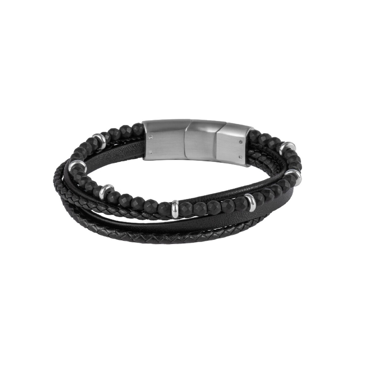 Pulsera en Acero y Cuero 