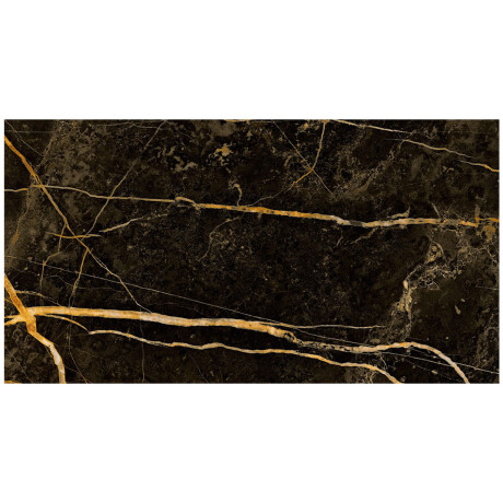 Semi Gres Negro Marquina Vetas Doradas 63X120Cm Piso GAMAS DE NEGRO