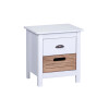Mesa de luz veladora Lumax 2 cajones madera y blanco Mesa de luz veladora Lumax 2 cajones madera y blanco