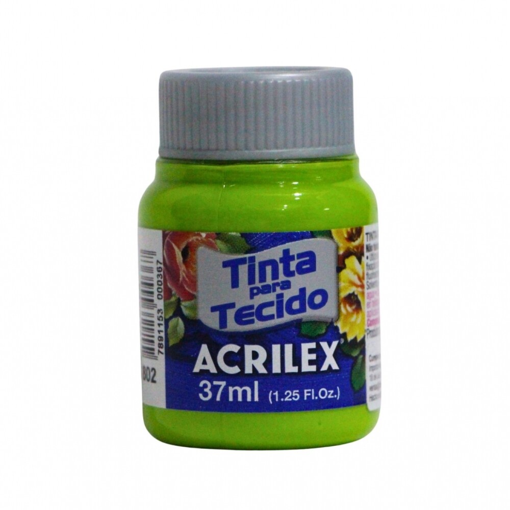 PINTURA PARA TELA 37 ML ACRILEX COLOR VERDE MANZANA 802 PINTURA PARA TELA 37 ML ACRILEX COLOR VERDE MANZANA 802