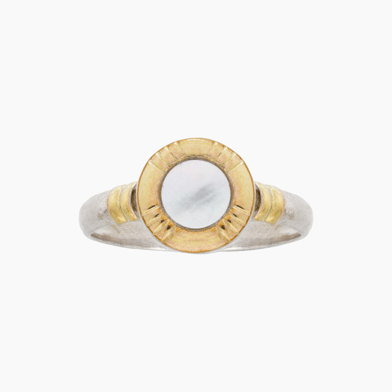 Anillo en plata y oro con nácar Anillo En Plata Y Oro Con Nácar